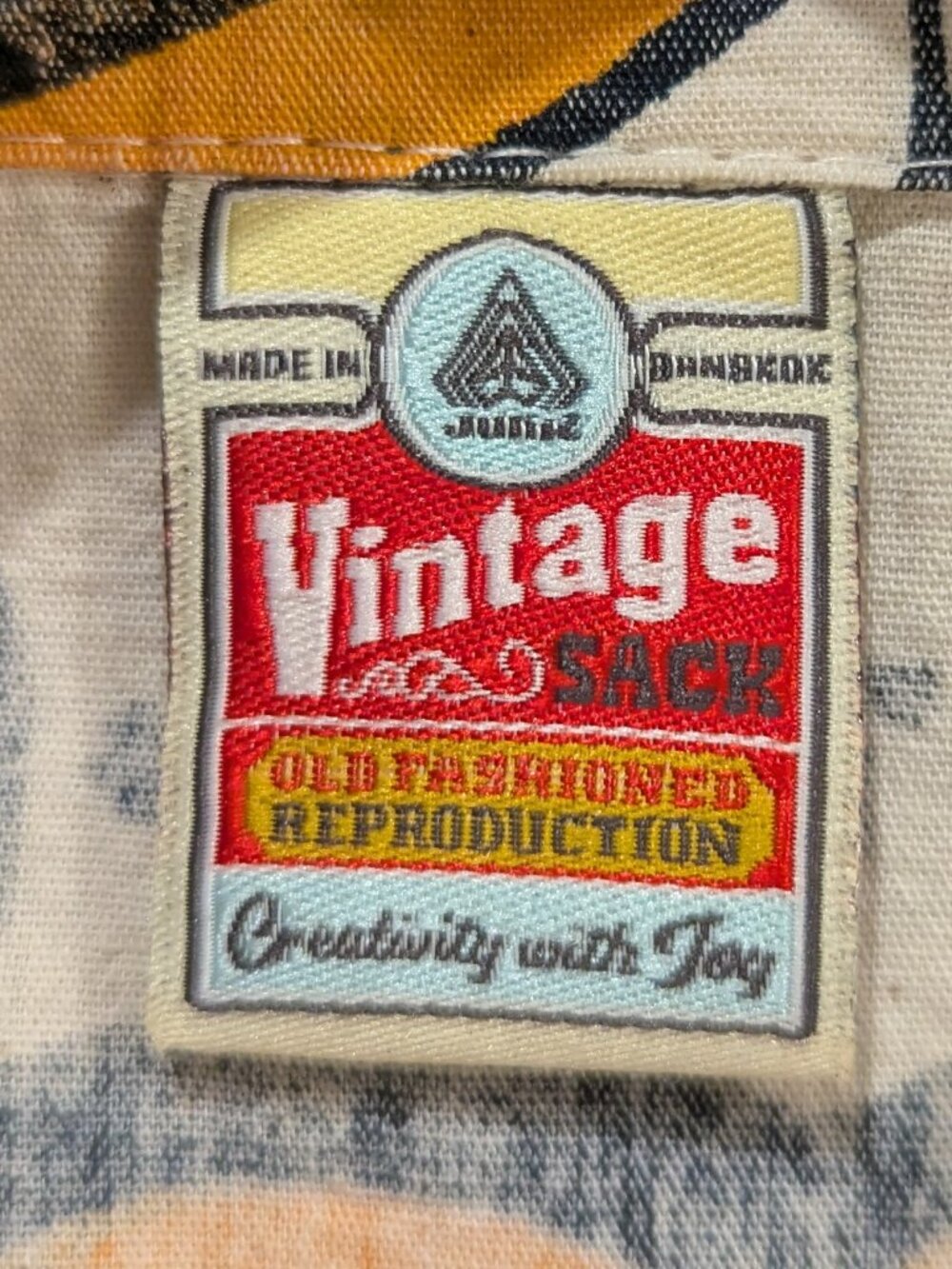 Junk Vintage Vintage Sack Cotton Lagenlook Boho Jacket Oversized Folk Art Print - Picture 2 of 7